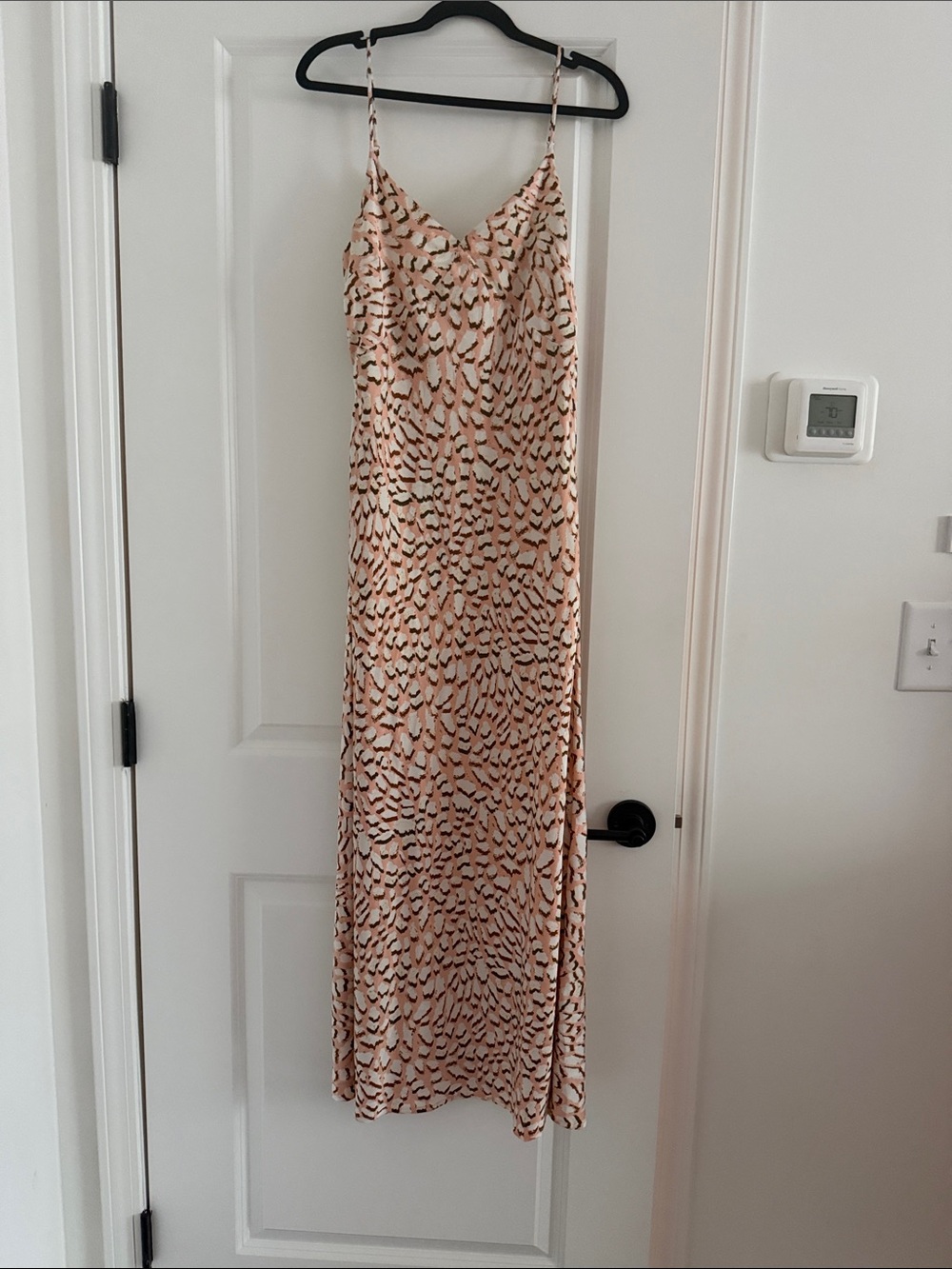Le Lis Blush and Black Leopard-Print Maxi Slip Dress